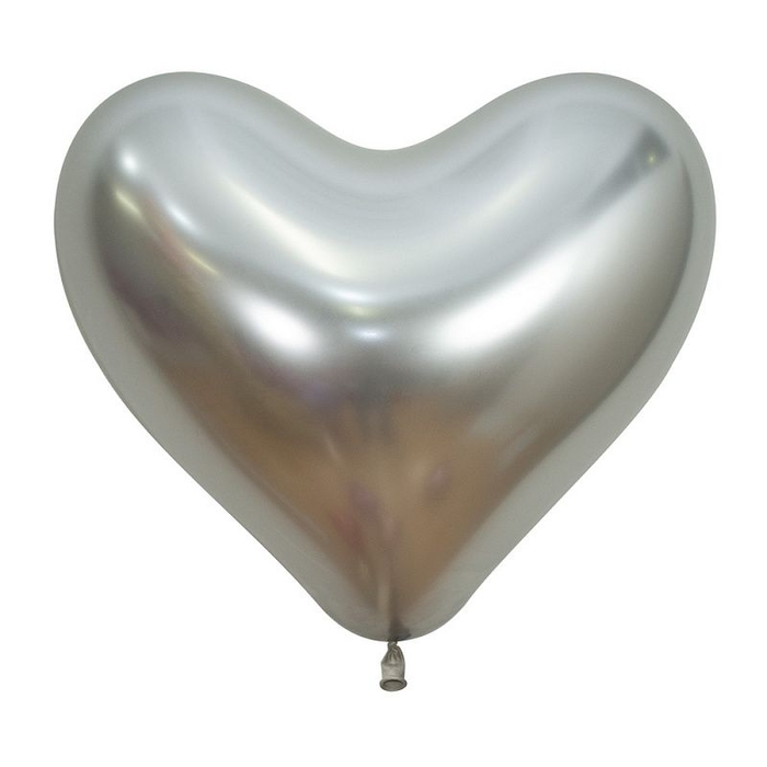 М14 Сердце Серебро, Рефлекс (Зеркальные шары) / Reflex Silver, 50 шт