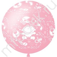 M36 С днем рождения малышка Декоратор PINK (шелк) 6 ст. 1шт 
