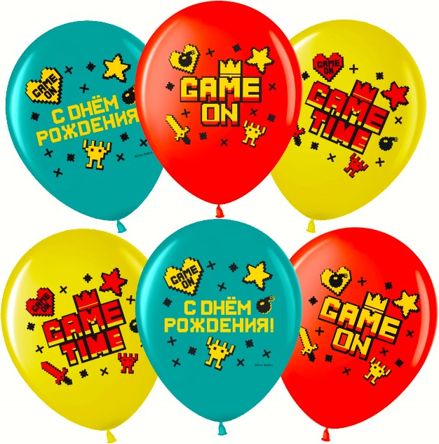 М12 Game Time, С Днем Рождения!, Ассорти, пастель, 2 ст, 25 шт.