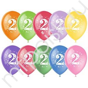 М12 Цифра 2 Пастель+Декоратор (шелк) 2 ст. рис  10шт 