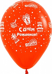 М12 С Днем рождения! (торт и подарки), Ассорти, пастель, 5 ст, 50 шт. 