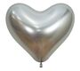М14 Сердце Серебро, Рефлекс (Зеркальные шары) / Reflex Silver, 50 шт