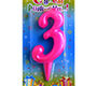 Свеча тортовая металлик  "3" 3123